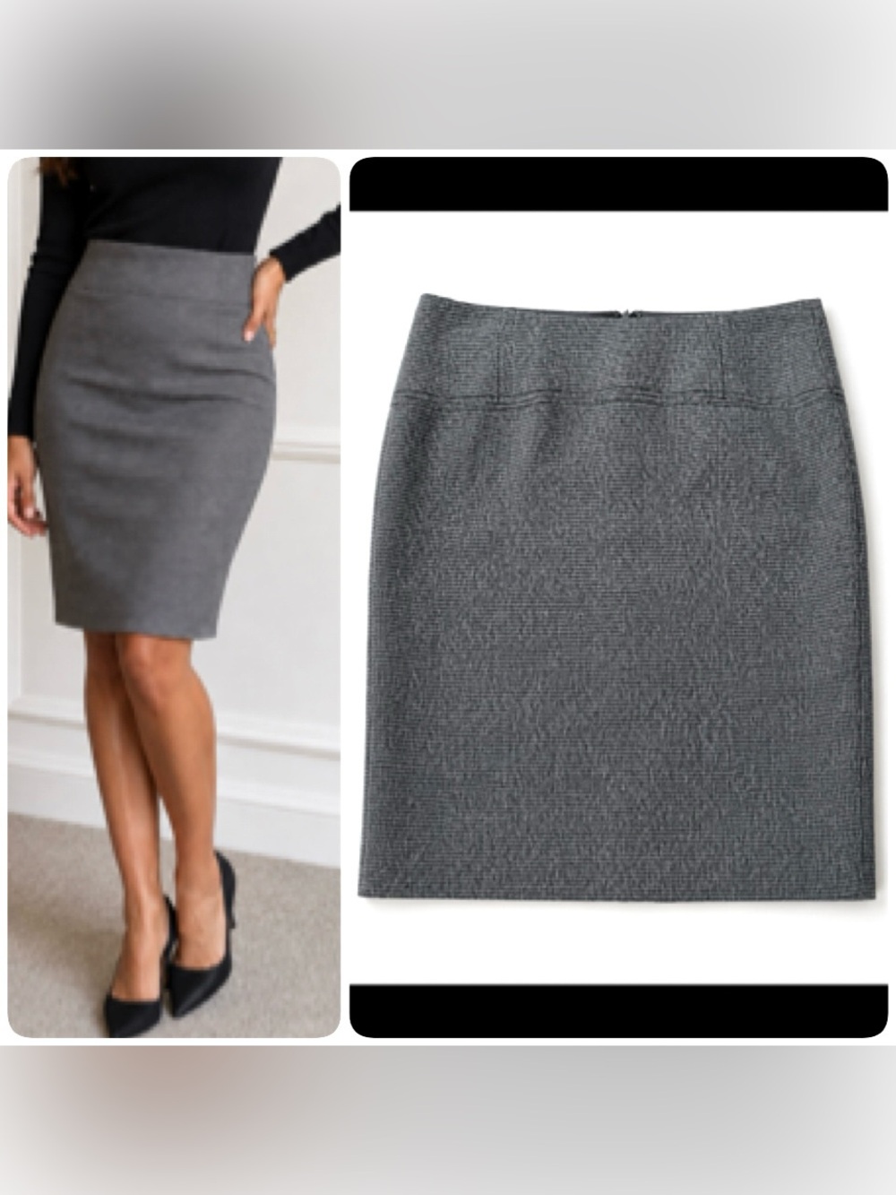 Apt. 9 Chic Grey Textured Pencil Skirt